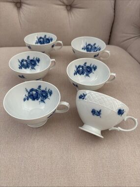 Eschenbach Barronet Heirloom Tea Cup Set Blue Roses Bavaria
